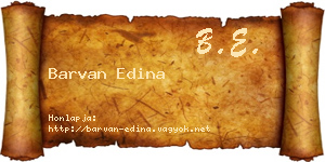Barvan Edina névjegykártya